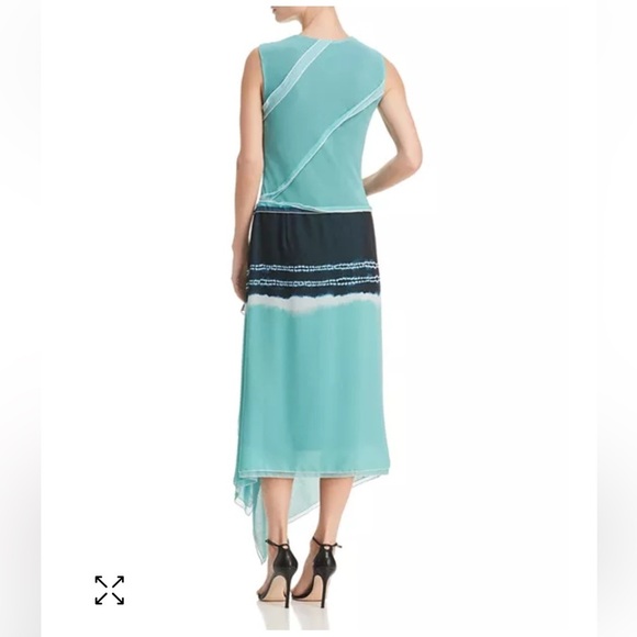 Donna Karan New York tie dye faux wrap asymmetrical dress sz 8 - Picture 8 of 8